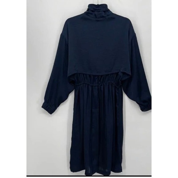 Zara Dark Blue Flowing Trench Coat Size XS-S Women's* Lightweight Fashion WOM209 - Picture 5 of 8